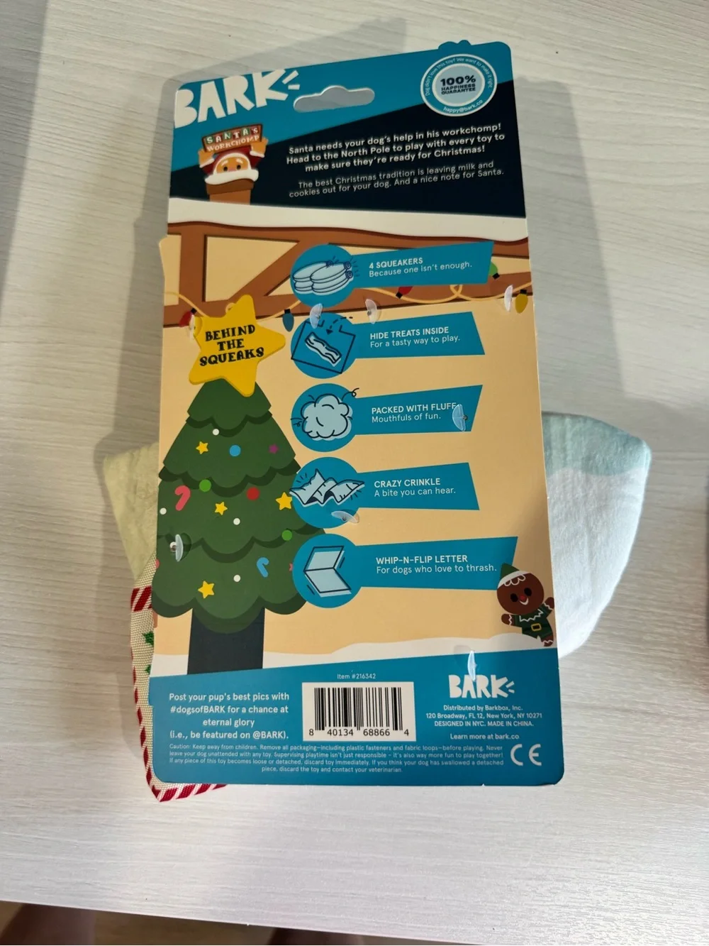 BARK Holiday Plush Toy Set - Brown, White, Blue, Red, Green